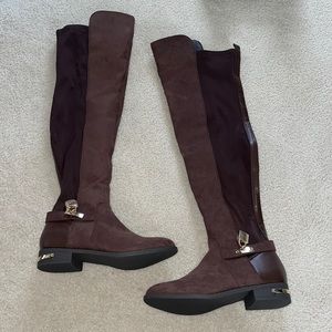 Brown over the knee boots